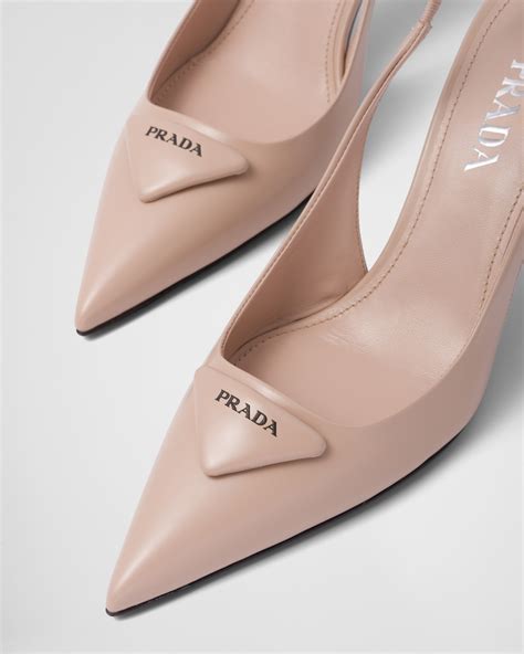 prada textured leather loafer pumps|Prada leather slingback wedge pumps.